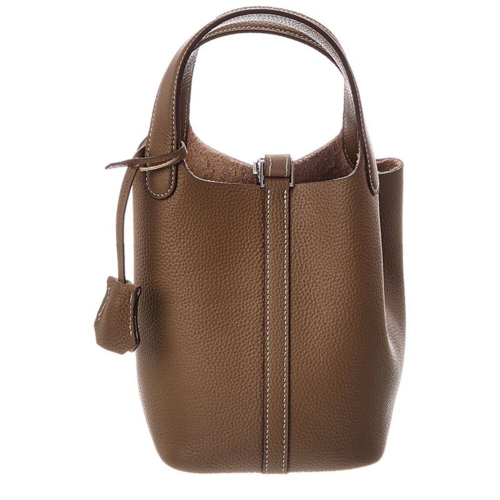 Tiffany & Fred Paris Soft Leather Top Handle Bag, Grey
